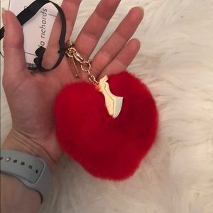 Key fluffy heart keychain accessory